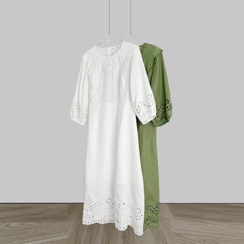 High-End~Feedback~Imported Linen, Skin-Friendly, High-Waisted, Heavy Embroidery Dress Q26081402 High-End~Feedback~Imported Linen, Skin-Friendly, High-Waisted, Heavy Embroidery Dress Q26081402