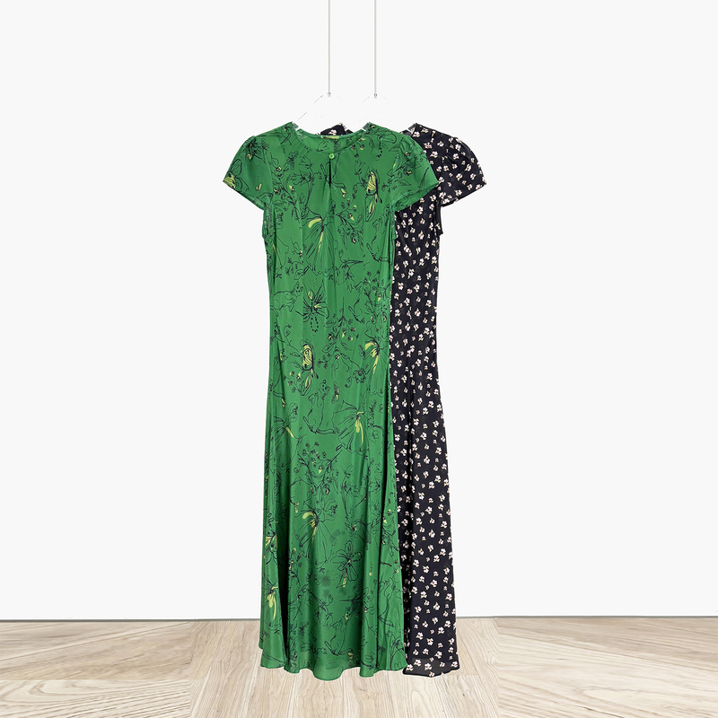Clearance Sale~Summer~Single-Layer Crepe De Chine Silk Bias-Cut Slim-Fit Short-Sleeve Dress Q26082912 Clearance Sale~Summer~Single-Layer Crepe De Chine Silk Bias-Cut Slim-Fit Short-Sleeve Dress Q26082912