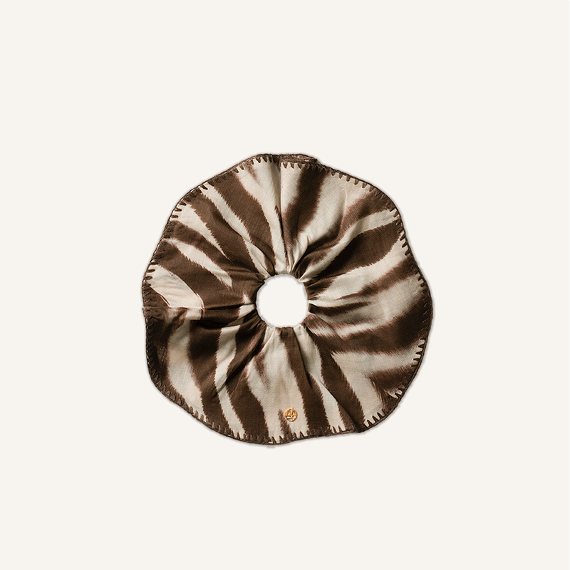 Li Meng's Same Style Monsecret Wild Zebra Print Hair Tie for Low Ponytail and Bun Hairstyle, Autumn and Winter Hair Accessory