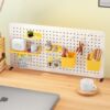 Desktop perforated board storage rack, punch-free, stand-up clip-on storage partition accessories display on children's study desk
