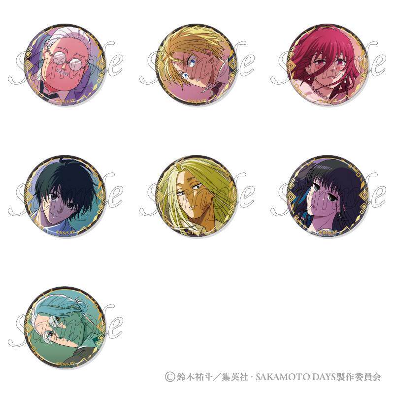 [in Stock] Amie Light Merchandise Sakamoto Daily Life Gold Foil Badge Multi-Character Set of 7 Pieces
