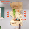 Solid wood hole board custom entry entrance wall hanging board storage rack wall partition storage shelf wall display