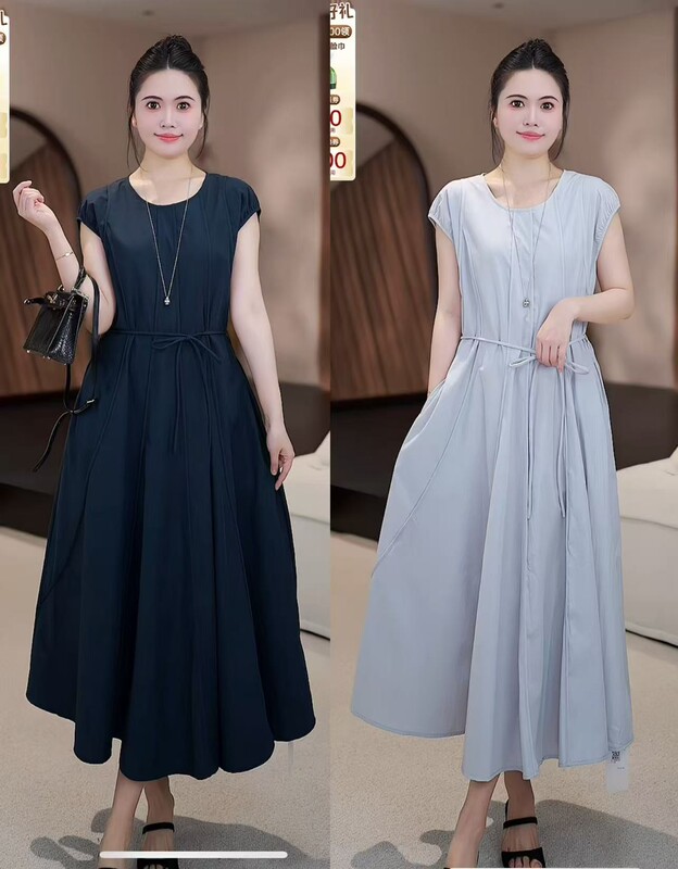 "Line Embroidery Dress" [New for Summer 2026] Roman Fabric Dress