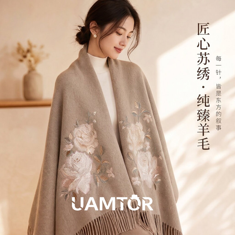 Uamtor「Original」High-End Wool Scarf for Women, Cashmere Shawl, Cheongsam Outerwear, Gift for Mom Uamtor「Original」High-End Wool Scarf for Women, Cashmere Shawl, Cheongsam Outerwear, Gift for Mom