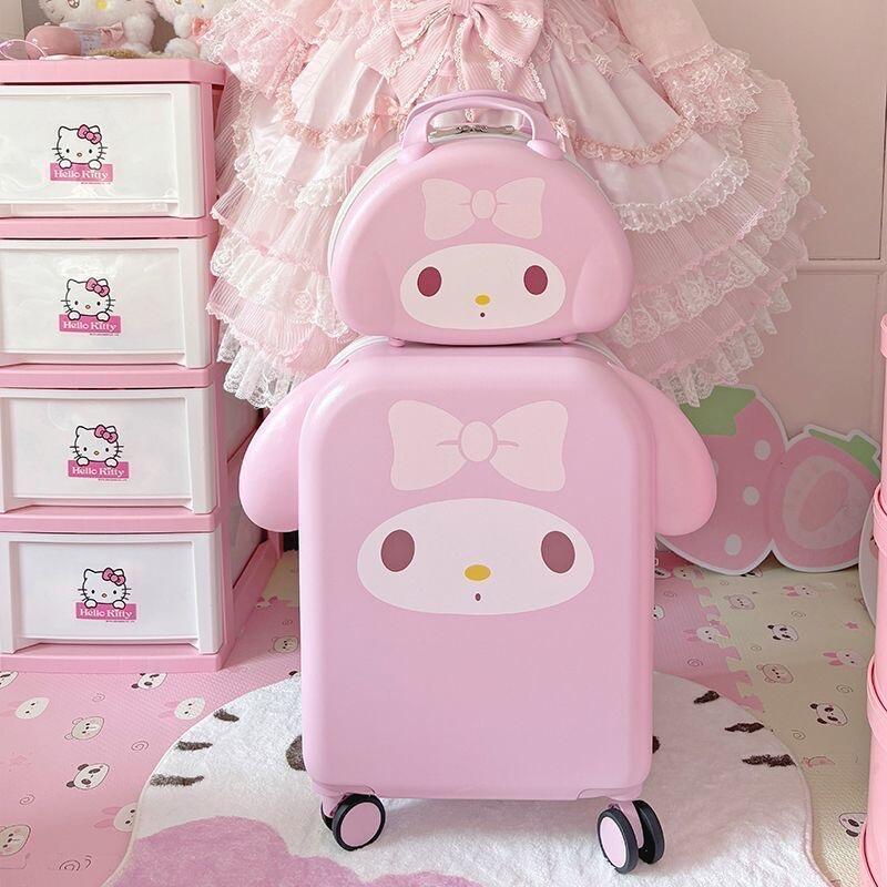Xiaohongshu's New Melody Trolley Suitcase for Women 20inch Cute and Stylish Pink Carry-On Travel Suitcase 24inch Xiaohongshu's New Melody Trolley Suitcase for Women 20inch Cute and Stylish Pink Carry-On Travel Suitcase 24inch