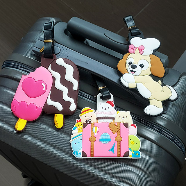 ສ້າງສັນອາຫານຫມາກໄມ້ PVC soft luggage tag ກາຕູນງາມ tag pendant travel boarding pass luggage tag