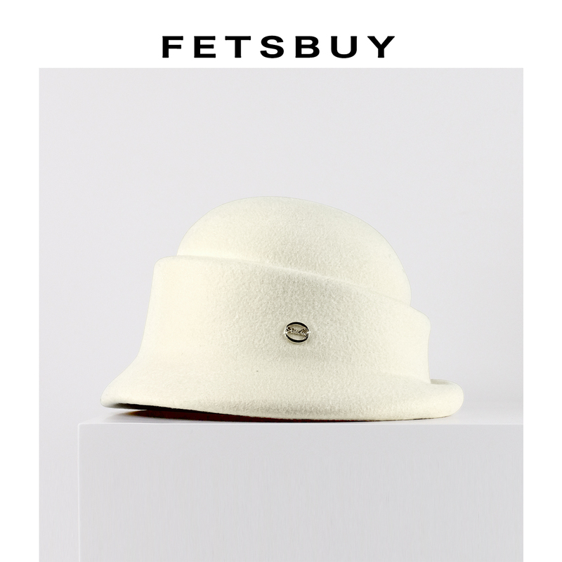 Fetsbuy Hepburn-Style Felt Hat, Light Luxury Wool Rolled-Brimmed Hat, Elegant Face-Flattering Fisherman's Bucket Hat, Fall 2026