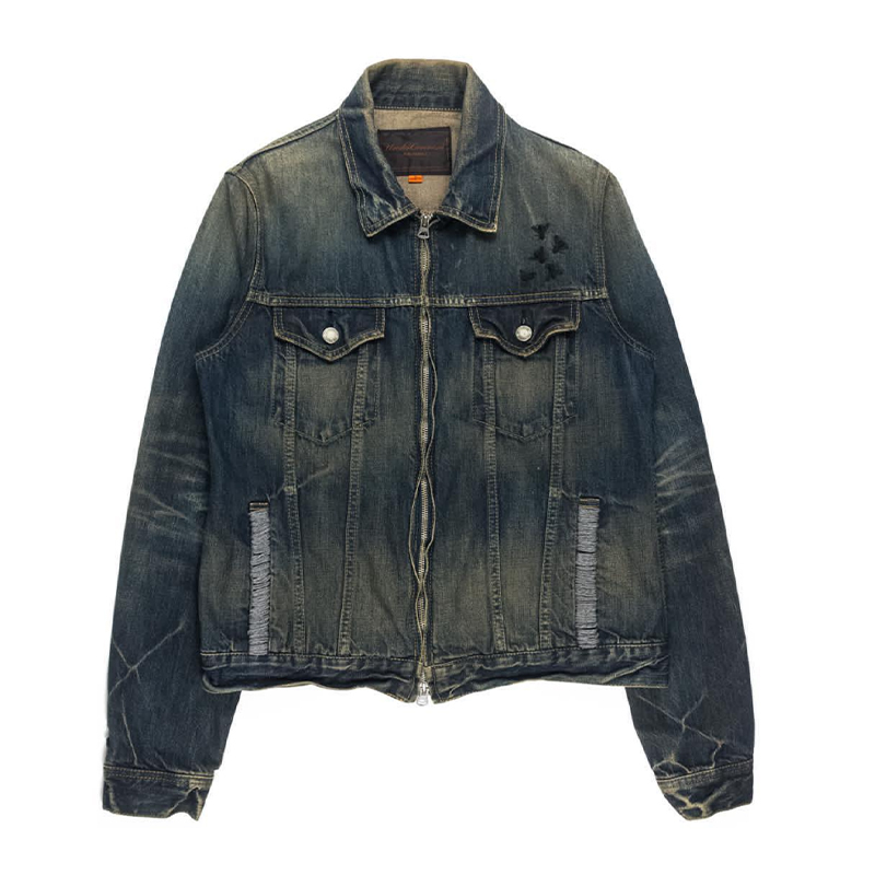 Undercover 06Aw Bbv Guruguru Insect Embroidered Denim Jacket Washed Short Jacket