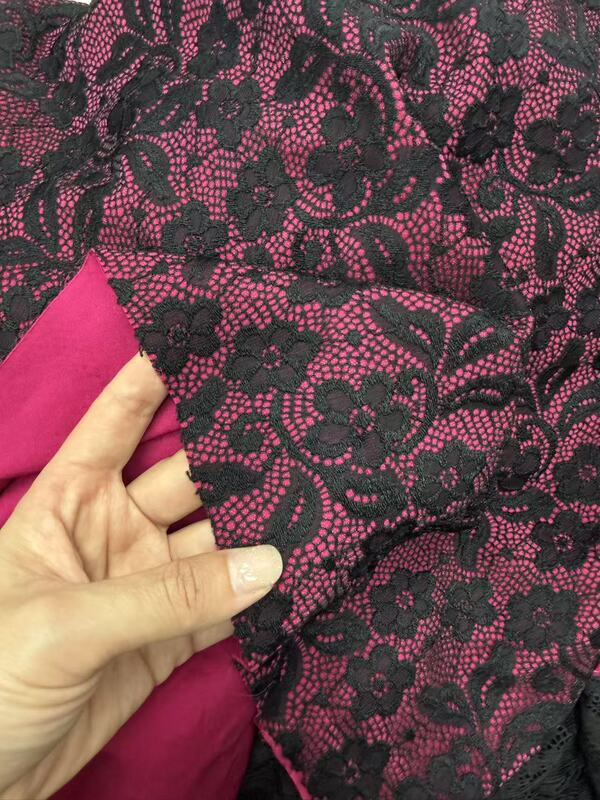 130 Width Double-Layer Silk Contrasting Lace Fabric 130 Width Double-Layer Silk Contrasting Lace Fabric