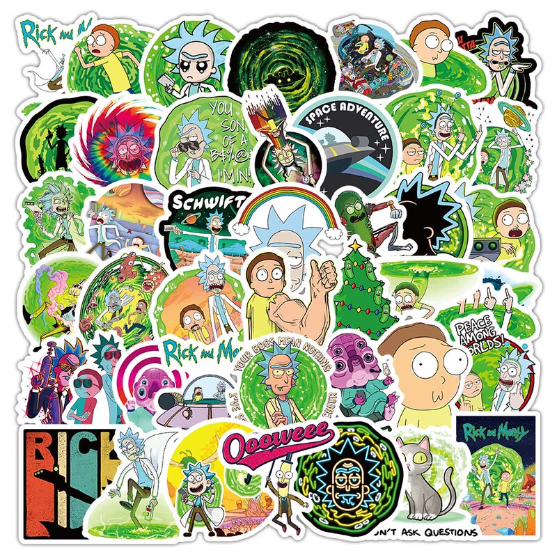 204 Rick and Morty Stickers Cartoon Animation Characters Peripheral Waterproof Stickers for Water Bottles, Tablets, and Desktop Decoration 204 Rick and Morty Stickers Cartoon Animation Characters Peripheral Waterproof Stickers for Water Bottles, Tablets, and Desktop Decoration