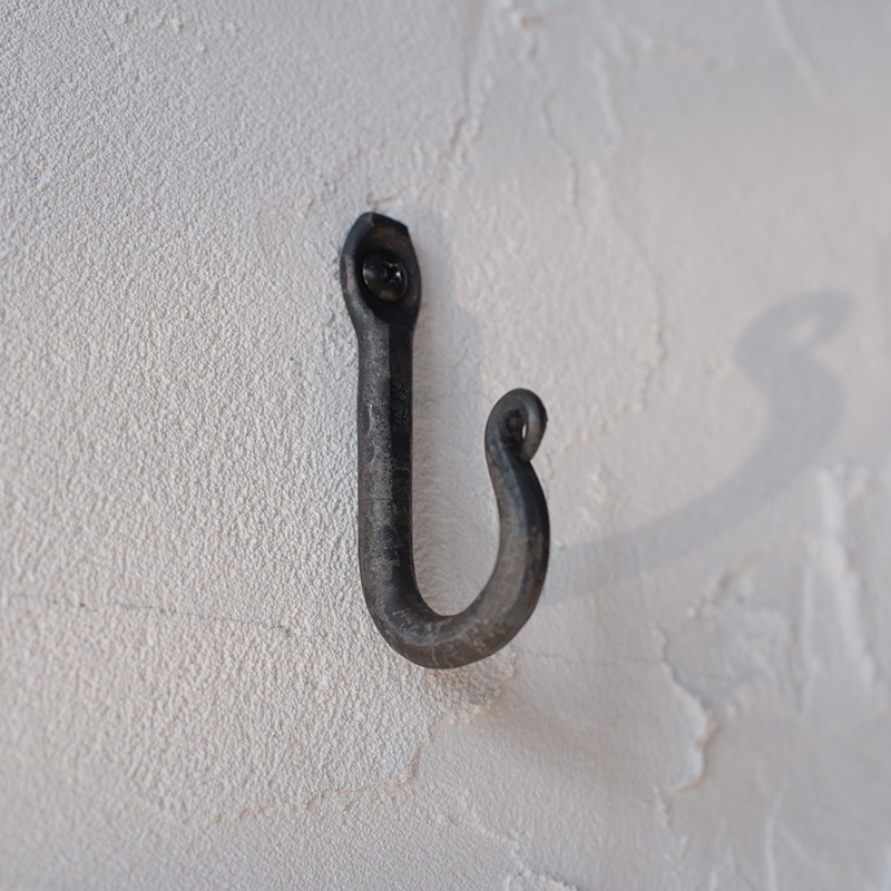 Handmade by a Blacksmith, Rustic Iron Hooks, Wall-Mounted Storage Hooks for Kitchen and Bathroom, Pot and Pan Hooks, Homestay Decoration