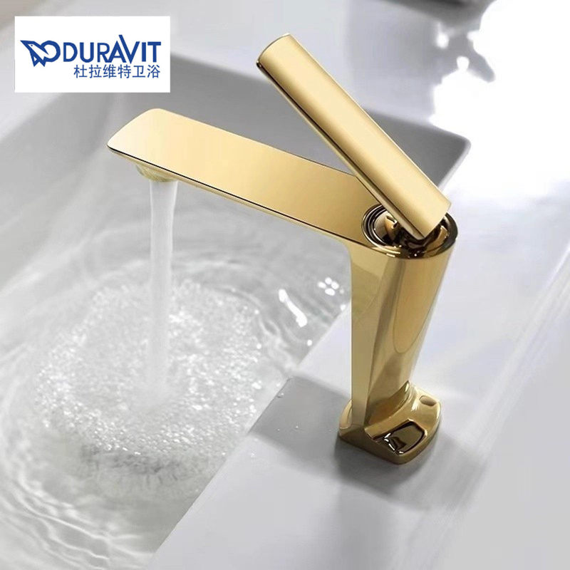 Duravit All-Copper Gold Luxury Hot and Cold Water Faucet for Bathroom Washbasin Duravit All-Copper Gold Luxury Hot and Cold Water Faucet for Bathroom Washbasin
