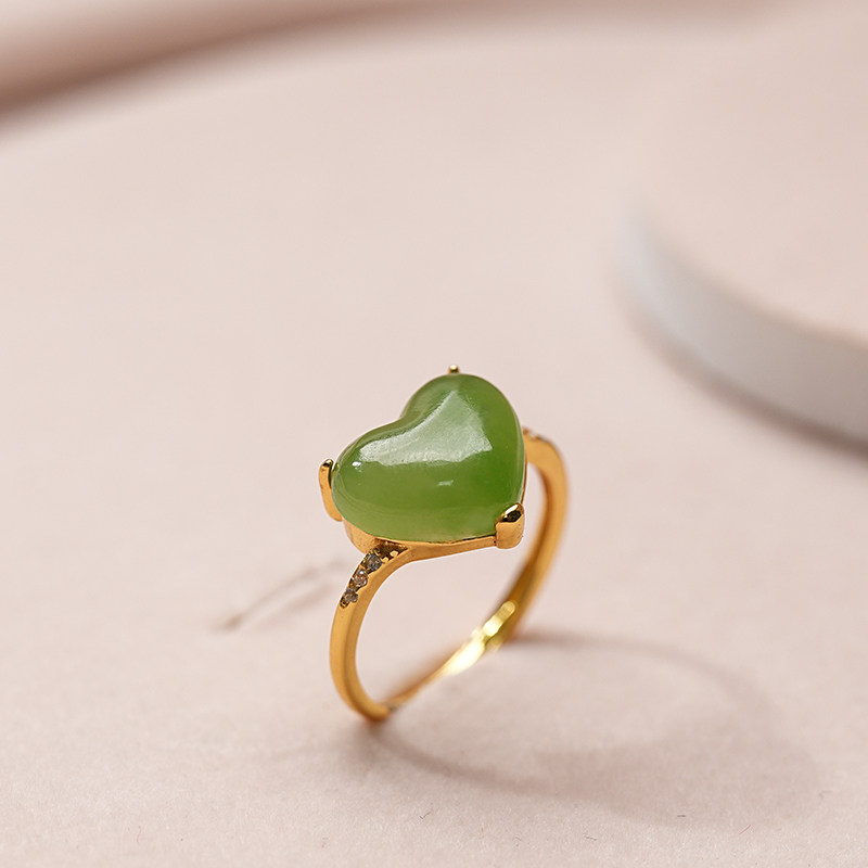 Xinhao Mining Hetian Jasper gold-plated open ring