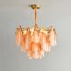 French-Style Vintage Petal Glass Chandelier Murano Antique Light Luxury Lighting for Living Room, Bedroom, and Dining Room