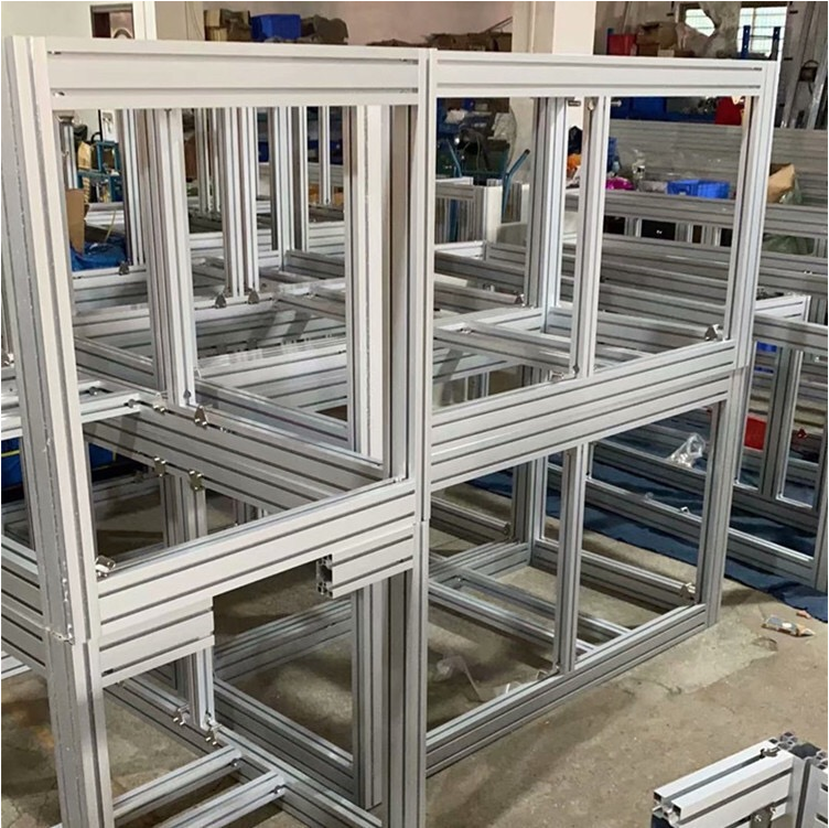 Assembly Line Equipment Mask Machine Frame Aluminum Extrusion Materials Material Shelf Industrial Aluminum Frame A Tug 2 Frame Production Manufacturer