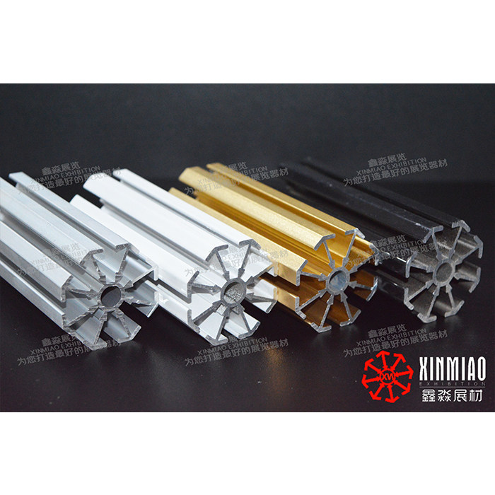 The booth of aluminum is built on aluminum 3 * 3 standard stall of stall of the eight angle plum column