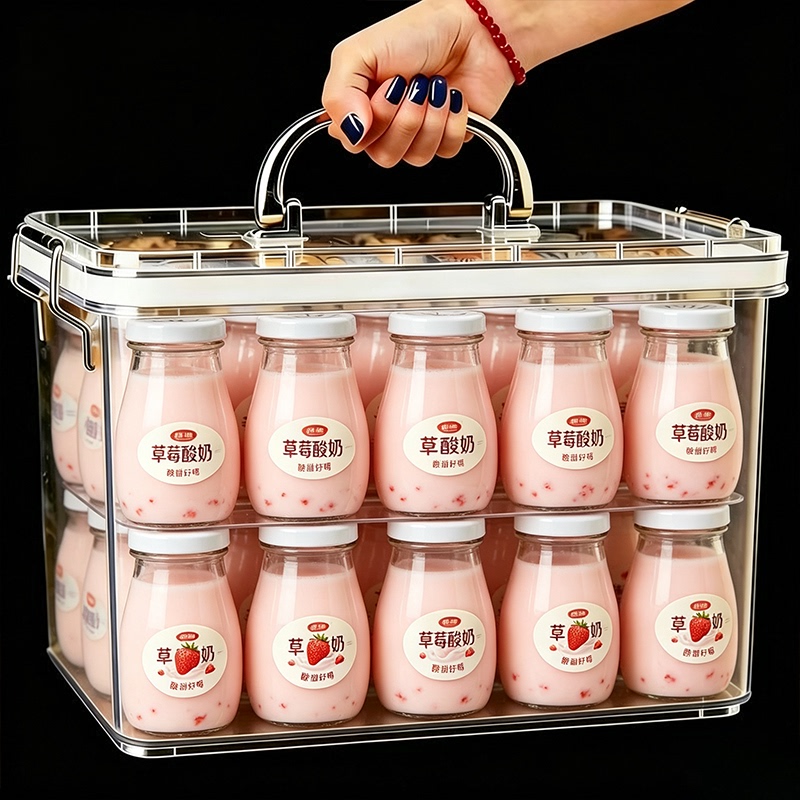 Strawberry Flavored Yogurt Is a Hot-Selling Product, Whole Box of Nutritious Meal Replacement Yogurt, Student Breakfast, Nutritious Breakfast, Strawberry Flavor