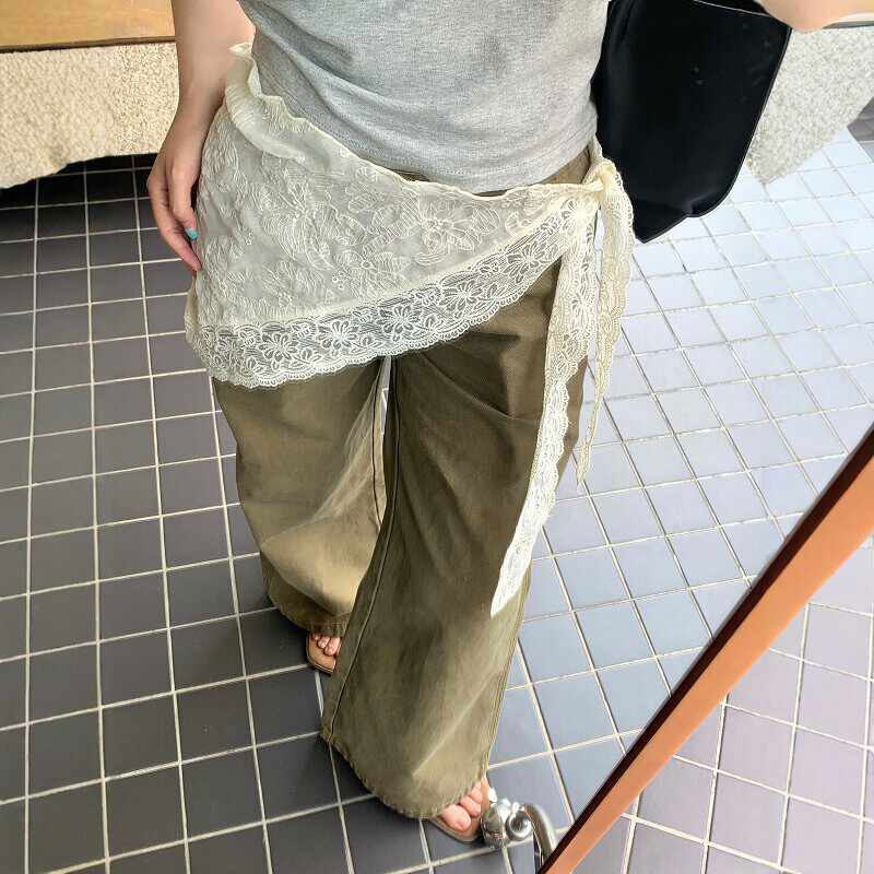 French Pastoral Style Lace Waist Scarf Triangle Headscarf Women's Belt Pants Overlay Layered High-End Waist Belt with Skirt French Pastoral Style Lace Waist Scarf Triangle Headscarf Women's Belt Pants Overlay Layered High-End Waist Belt with Skirt