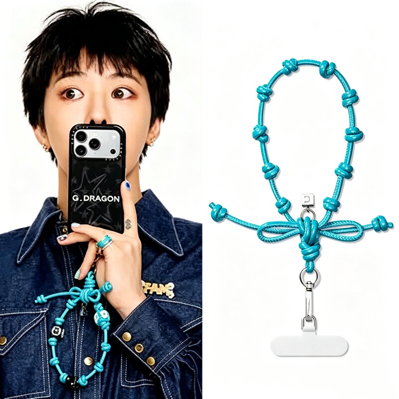 Casetifiy G-Dragon Style Mint Blue Bow Phone Wrist Strap Phone Chain Key Ring Buckle Phone Chain Casetifiy G-Dragon Style Mint Blue Bow Phone Wrist Strap Phone Chain Key Ring Buckle Phone Chain