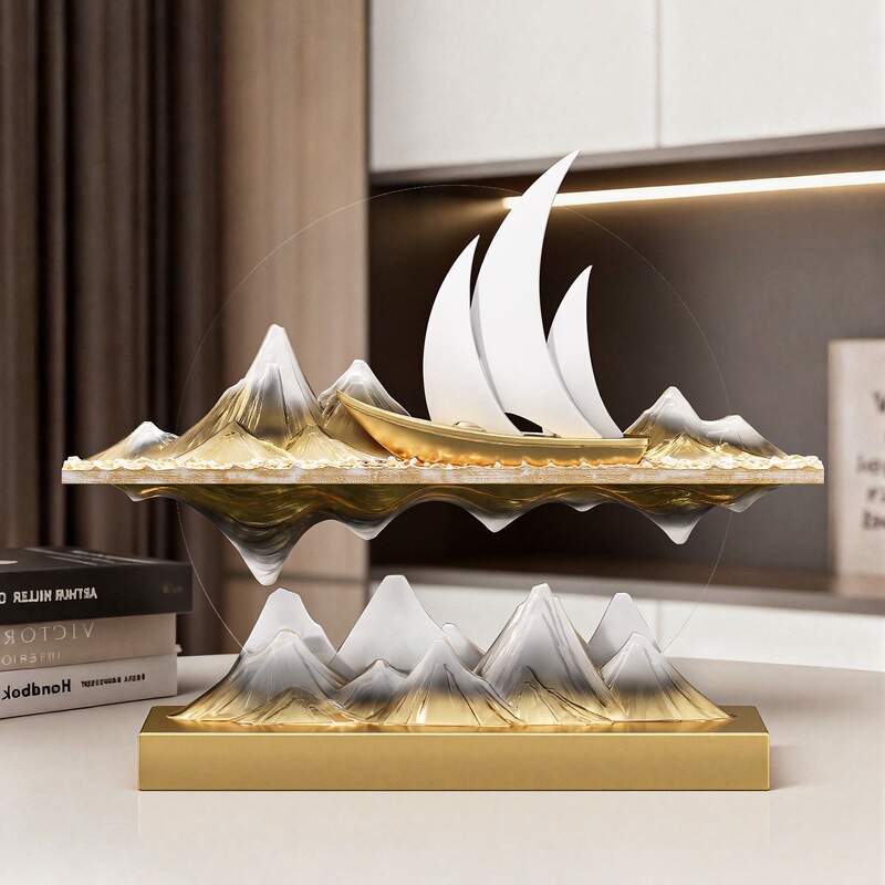 Ceramic Mini Rockery Ornament, Micro-Landscape Decoration, Fish Tank Water Feature Accessories, Dry Mountain Bonsai, Creative Backflow Incense Burner for Tea Room