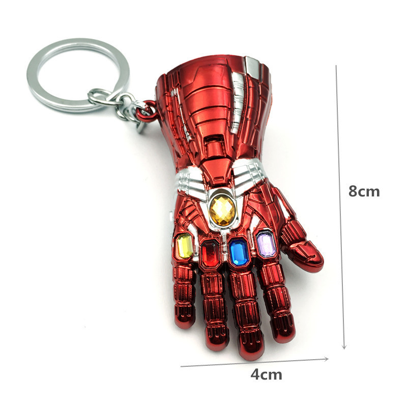 Thanos Iron Man Infinity Gauntlet Keychain Hulk Nano Gauntlet Avengers 4 Car Keychain Bag Pendant