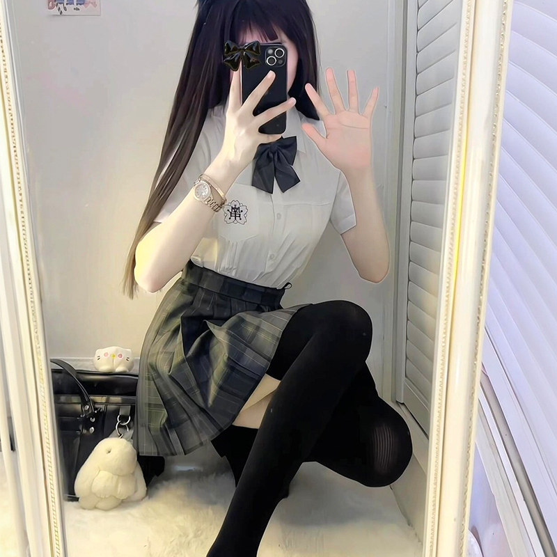 オリジナル正規品 秋田利休 JK 制服セット サマースクールスタイル クラス制服スカート JK セット チェック柄スカート