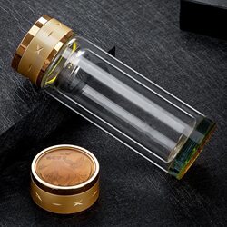 Double-Layer High-Temperature Resistant Glass Cup, Car-Mounted Crystal Cup with Tea Strainer, Tea Cup with Logo Printing, Women's Glass Cup