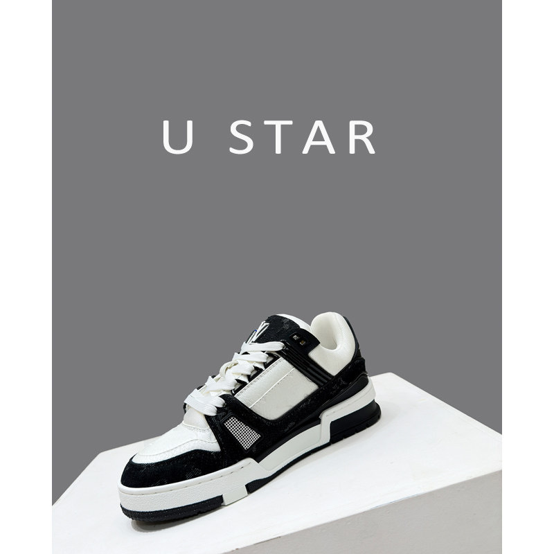 M Star/Top Version! Thick-Soled Cement White Casual Men's Shoes, Genuine Leather Couple Style Lace-Up White Sneakers for Women M Star/Top Version! Thick-Soled Cement White Casual Men's Shoes, Genuine Leather Couple Style Lace-Up White Sneakers for Women
