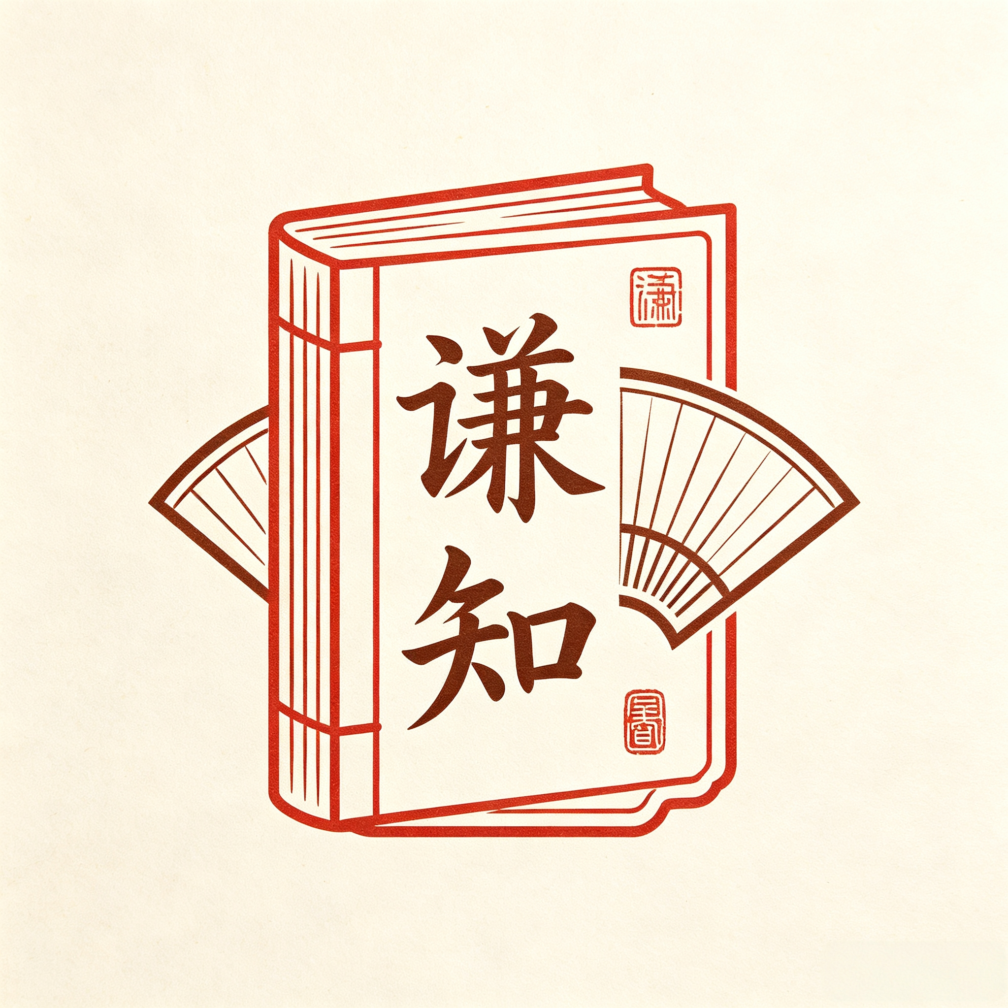 谦知图书店的LOGO