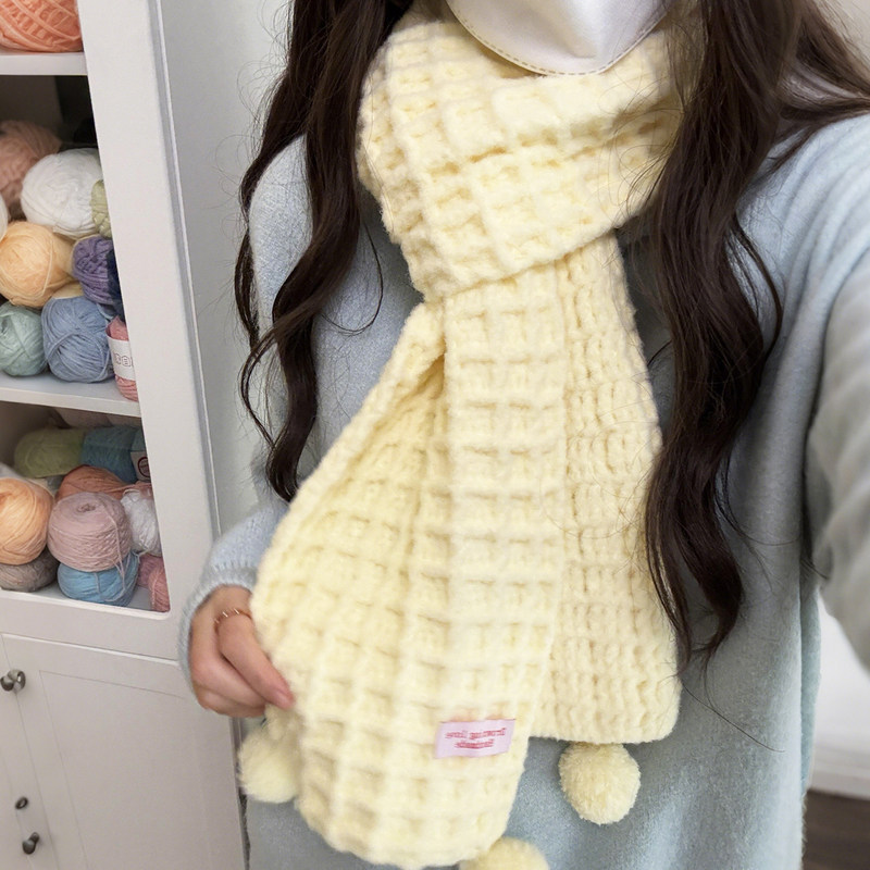 Cloud Mousse Scarf Handmade DIY Wool Waffle Knitting Materials Winter Homemade Creative Gift for Girlfriend Cloud Mousse Scarf Handmade DIY Wool Waffle Knitting Materials Winter Homemade Creative Gift for Girlfriend