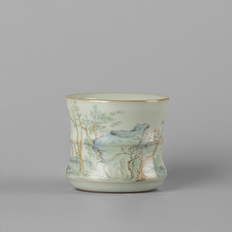Double 11 Nongli Zaozhu Xuntang Hand-Painted Tea Cup Jingdezhen Ceramic Master Cup Water Cup Hand-Painted Collection Series