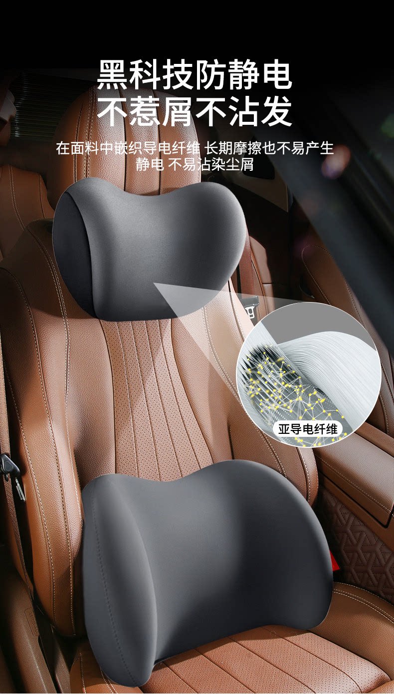 Car Headrest, Lumbar Support, Car Cushion, Seat Backrest, Car Lumbar Pad, Waist Support, Memory Foam Neck Pillow