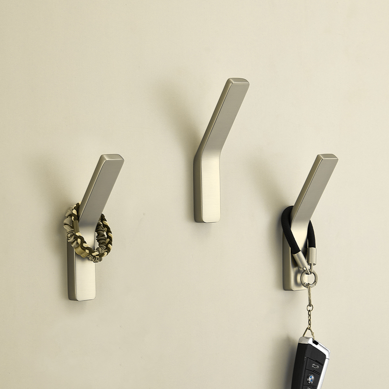 Dulavbaoch Brushed Nickel Single Hook Coat Hook Perforated Bathroom Hook Toilet Hook Robe Hook