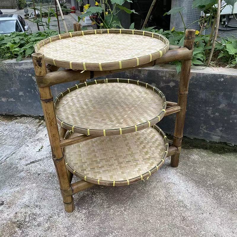 Bamboo Vegetable Rack, Market Hot Pot Vegetable Rack, Handmade Bamboo Rack, Basket Rack, Bamboo Sieve Rack, Storage Rack, Drying Rack