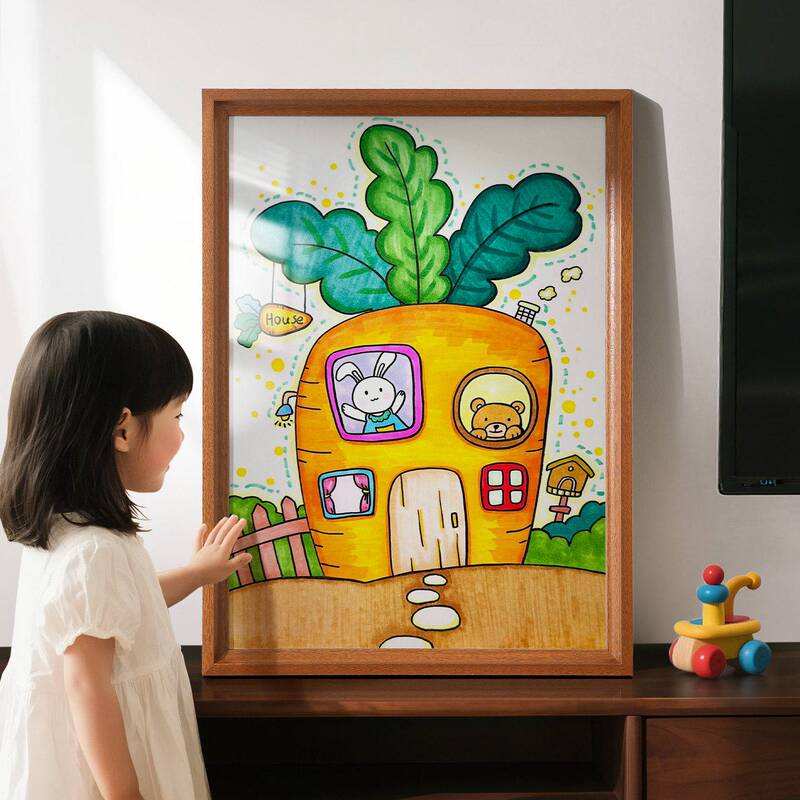 Picture Frame for Mounting Children's Art Work, Storage and Display Frame, 4K8K Oil Painting Wall Hanging, Self-Mounting Photo Frame, Empty Frame