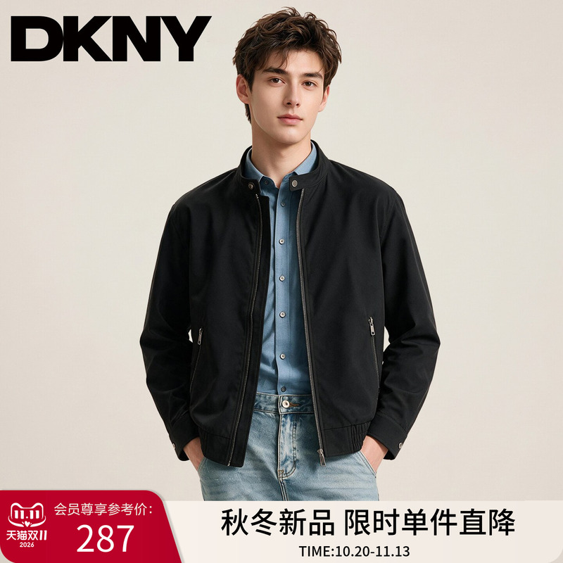 Dkny Tang Kenaer Light Luxury Style Men's Short Zipper Jacket 2026 Autumn Business Executive Stand Collar Jacket