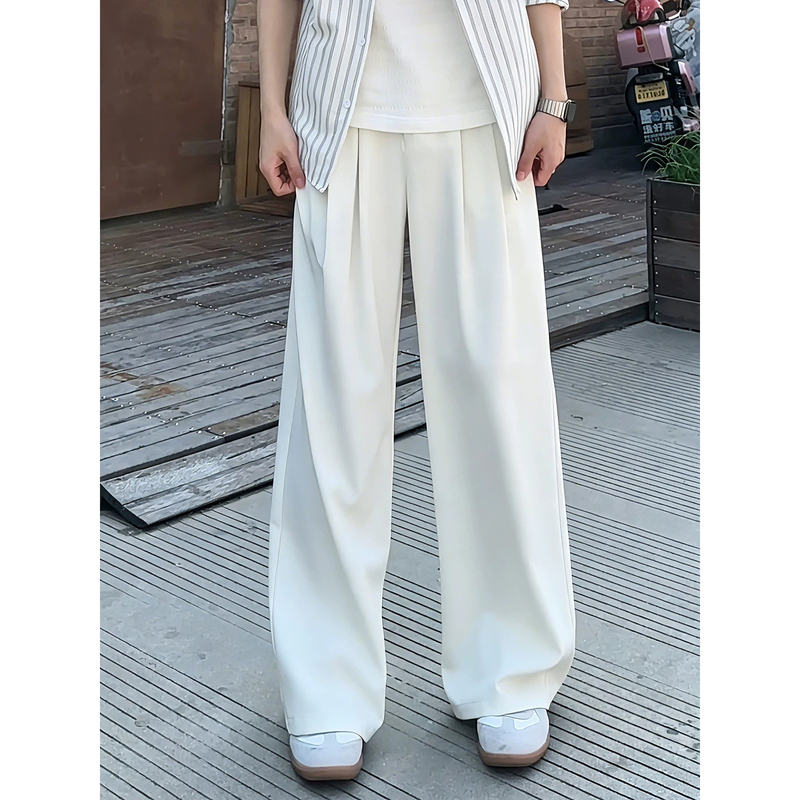 ︱New Order︱ Cleanfit White Casual Pants for Men, Summer Thin Ice Silk Straight-Leg Dress Pants with Drapey Wide-Leg Design ︱New Order︱ Cleanfit White Casual Pants for Men, Summer Thin Ice Silk Straight-Leg Dress Pants with Drapey Wide-Leg Design