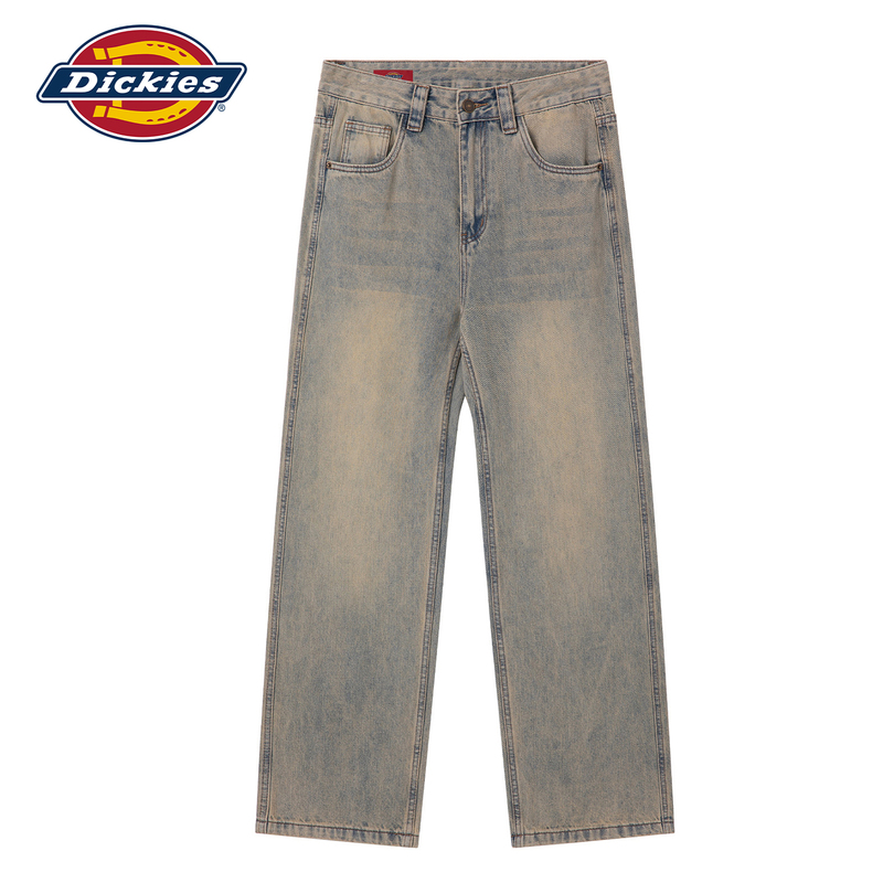 Dickies American-Style Vintage Yellow Mud-Colored Jeans for Men, Autumn Retro Trendy Straight Wide-Leg Loose Long Pants Dickies American-Style Vintage Yellow Mud-Colored Jeans for Men, Autumn Retro Trendy Straight Wide-Leg Loose Long Pants
