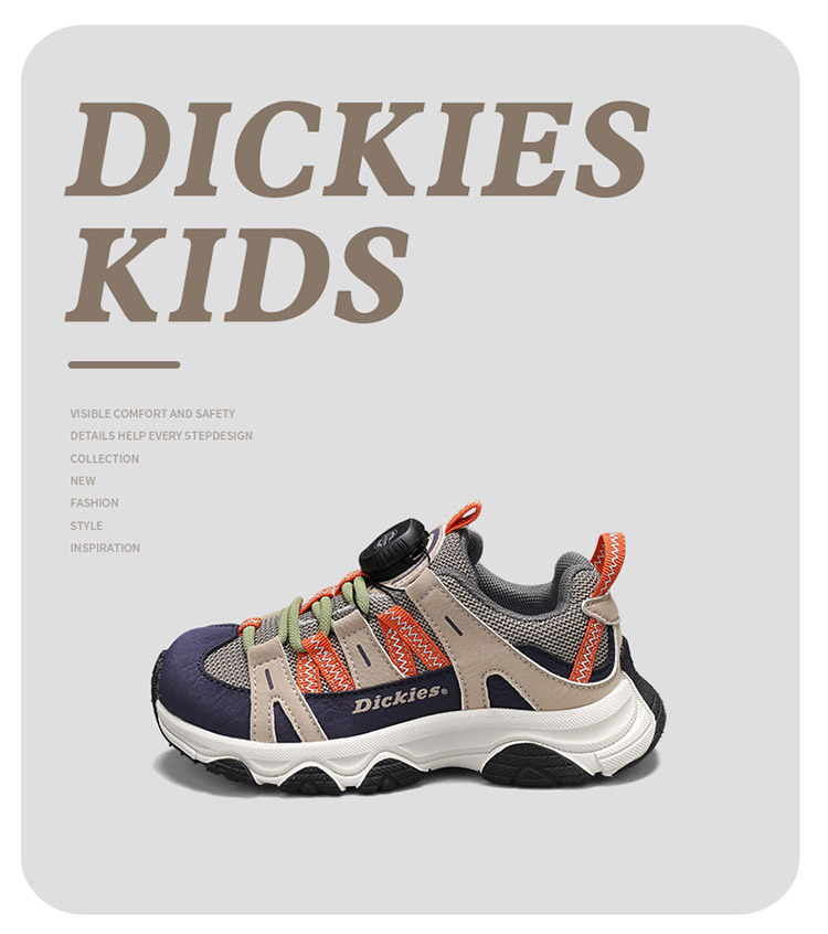 Dickies Kidsren's Sports Shoes New Autumn Style Medium and Large Kidsren's Shoes White-Soled Casual Shoes Non-Slip Boys and Girls Dad Shoes — 6