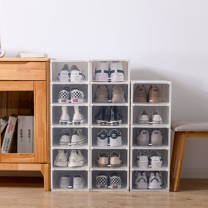 Drawer-type shoes container box plastic shoe cabinet simple thickness and dust-proof shoe box transparent multi-function storage box