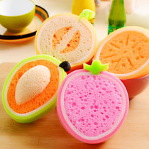 Cute and attractive fruit thickening sponge scrub strong decontamination dishcloth dishwashing dish sponge wipe