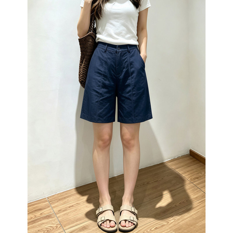 Dzoe Old Money Style Linen Casual Shorts for Women, New Summer Style, Loose Fit, Slimming, Petite Straight-Leg Knee-Length Shorts Dzoe Old Money Style Linen Casual Shorts for Women, New Summer Style, Loose Fit, Slimming, Petite Straight-Leg Knee-Length Shorts