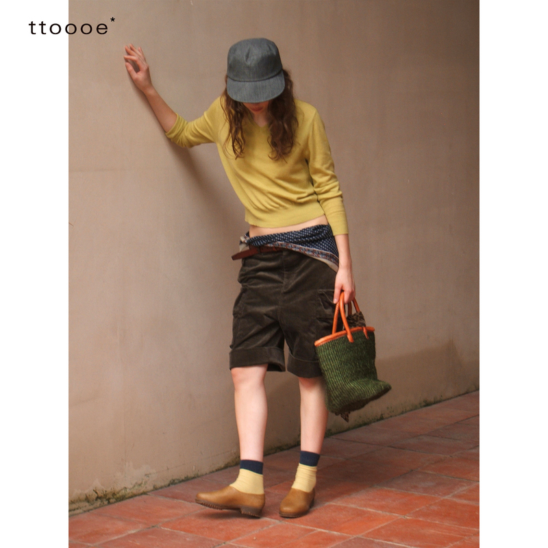 Ttoooe Casual and Simple V-Neck Wool Knitwear, Lazy Style Long-Sleeved Knit Sweater [100% Wool]
