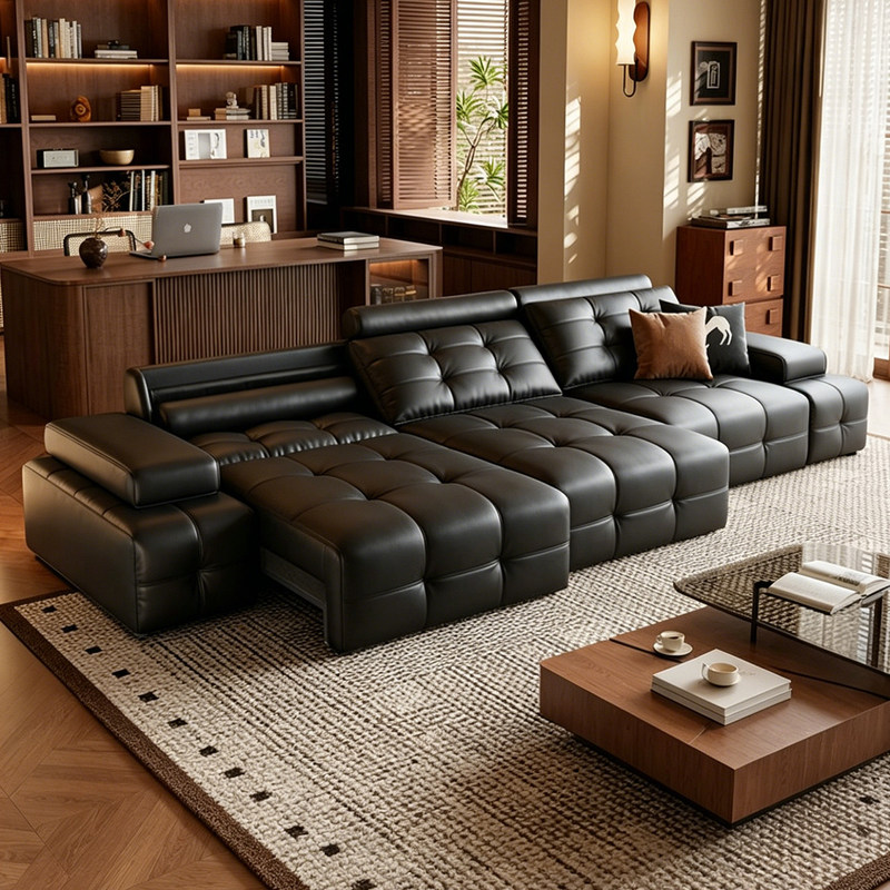 Lawrence Genuine Leather Electric Sofa, Multifunctional, Can Recline and Sleep, Zero Wall Gap, Straight-Row High-End Dual-Purpose Sofa Bed for Living Room Lawrence Genuine Leather Electric Sofa, Multifunctional, Can Recline and Sleep, Zero Wall Gap, Straight-Row High-End Dual-Purpose Sofa Bed for Living Room