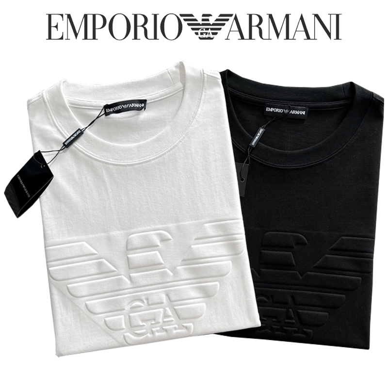 Emporio Armani/Armani Short-Sleeved Summer New Men's Large Eagle Logo Lyocell Round Neck T-Shirt Top Emporio Armani/Armani Short-Sleeved Summer New Men's Large Eagle Logo Lyocell Round Neck T-Shirt Top