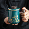 Wave travel tea set for outdoor use Tianna portable camping tea set ceramic quick cup five cups wooden handle