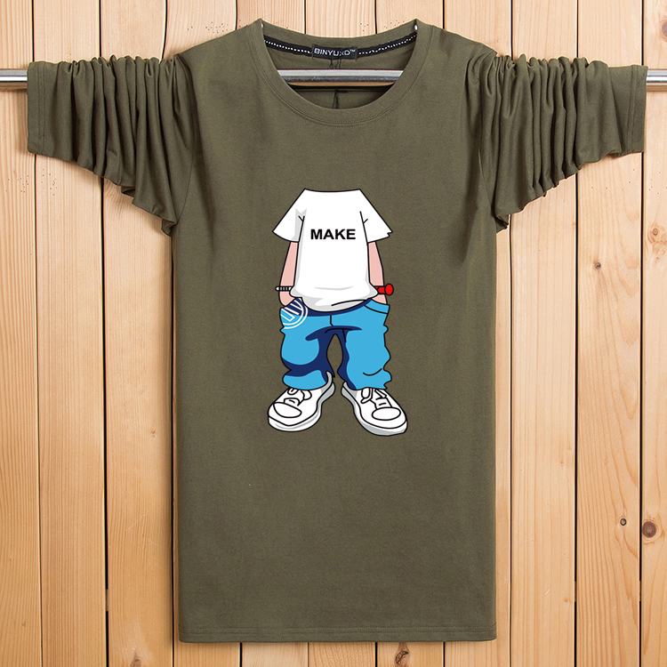 Đặc biệt hàng ngày cotton nam tay áo dài lỏng áo thun mùa thu kích thước lớn quần áo nam mùa thu áo sơ mi thanh niên áo thun nam hàng hiệu