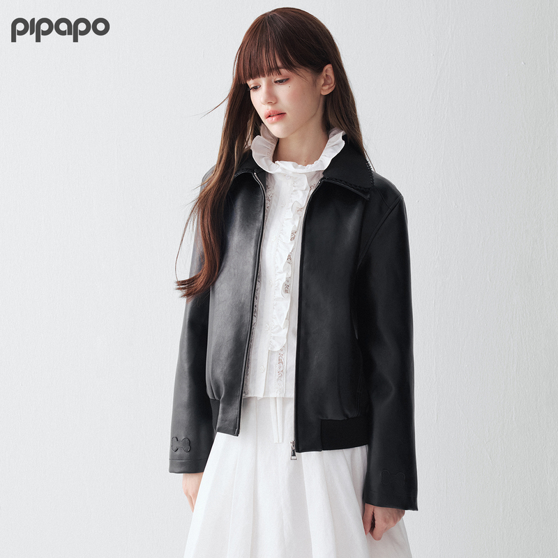 Pipapo | Romancecity Women's Autumn Slim Fit Loose Faux Leather Jacket Pipapo | Romancecity Women's Autumn Slim Fit Loose Faux Leather Jacket