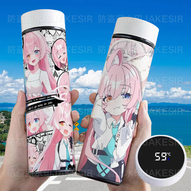 Tsubamegurashi Hoshino Cup Blue Archive Smart Thermos Cup Large Capacity Stainless Steel Temperature Display Water Cup Tsubamegurashi Hoshino Cup Blue Archive Smart Thermos Cup Large Capacity Stainless Steel Temperature Display Water Cup