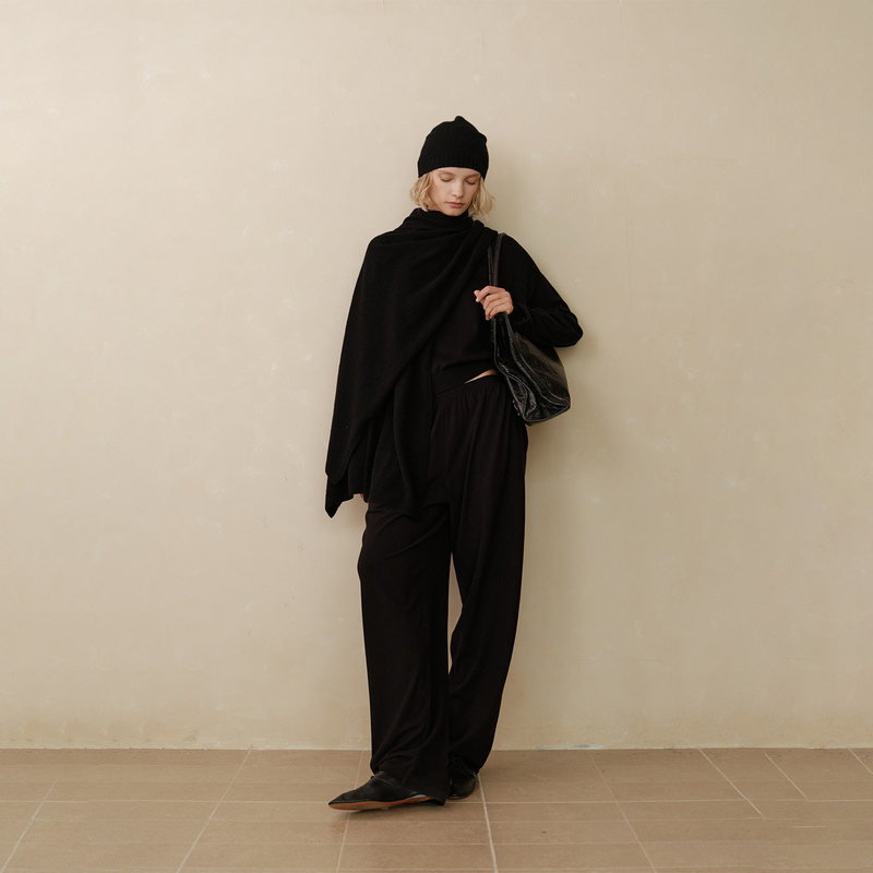 Néu Relaxed-Fit-Pants Black Relaxed, Comfortable, Elastic Waist Long Casual Pants Néu Relaxed-Fit-Pants Black Relaxed, Comfortable, Elastic Waist Long Casual Pants